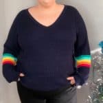 Honey Punch Harvie Varsity Stripe Pullover