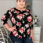 Dex Plus Kara Three-Quarter Sleeve Tee