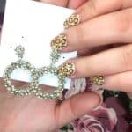 Stella & Ruby Stella Drop Hoop Crystal Earrings