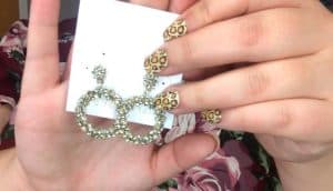 Stella & Ruby Stella Drop Hoop Crystal Earrings