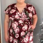 Fortune + Ivy Irene Faux Wrap Brushed Knit Floral Print Dress