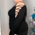 Goldray Iman Lace Up Shoulder Knit Top sleeve detail