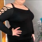 Goldray Iman Lace Up Shoulder Knit Top side