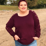 Skies are Blue Medea Cut Out Sleeve Cotton Sweater