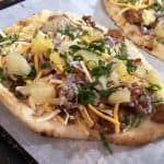 Hawaiian BBQ chicken thigh pizza