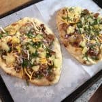 Hawaiian BBQ chicken thigh pizza