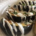 Tortilla chicken with elote style acorn squash