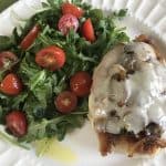 French onion chicken with arugula salad