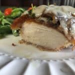 French onion chicken with arugula salad