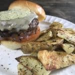 Caprese burger with Italian seasoned potatoes