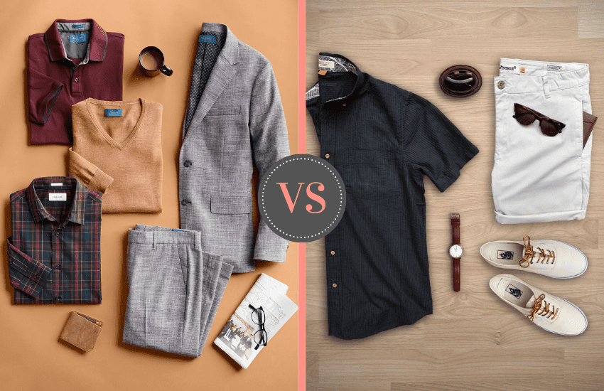 classic vs casual clothes