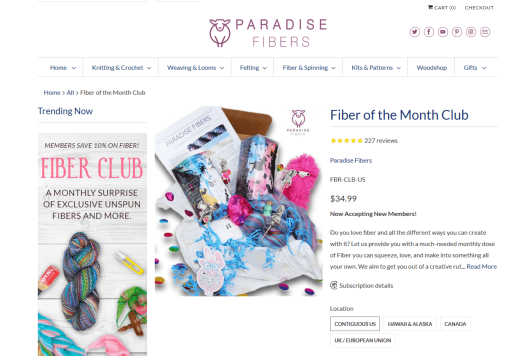 The Fiber of the Month Club by Paradise Fibers
