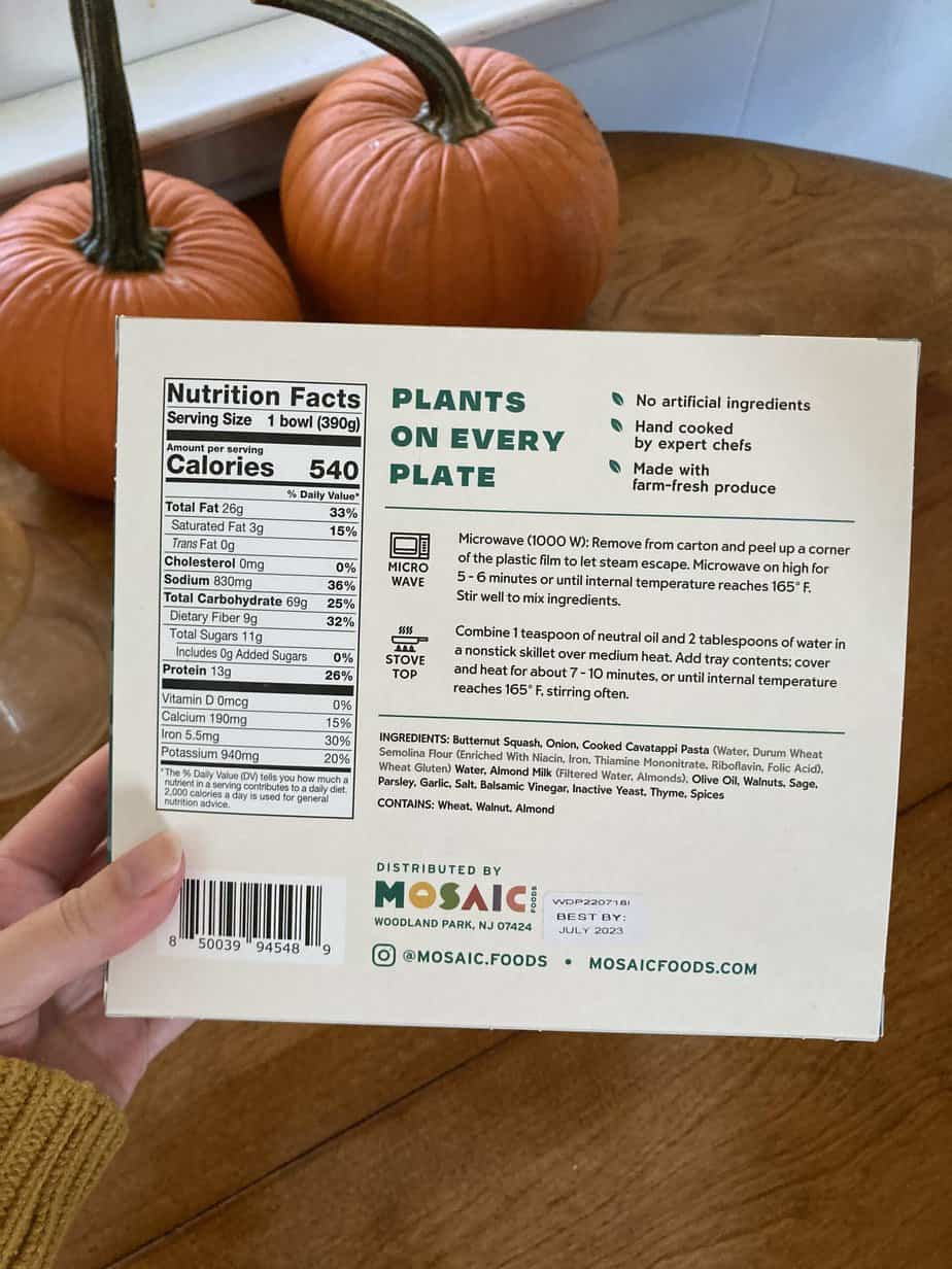 Mosaic Butternut Squash & Sage Pasta