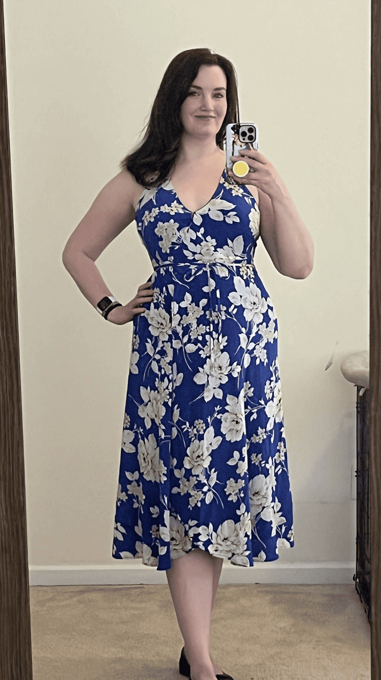 blue floral Yumi Kim dress from Armoire